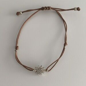 String Bracelet with Star Shaped Faux Diamonds